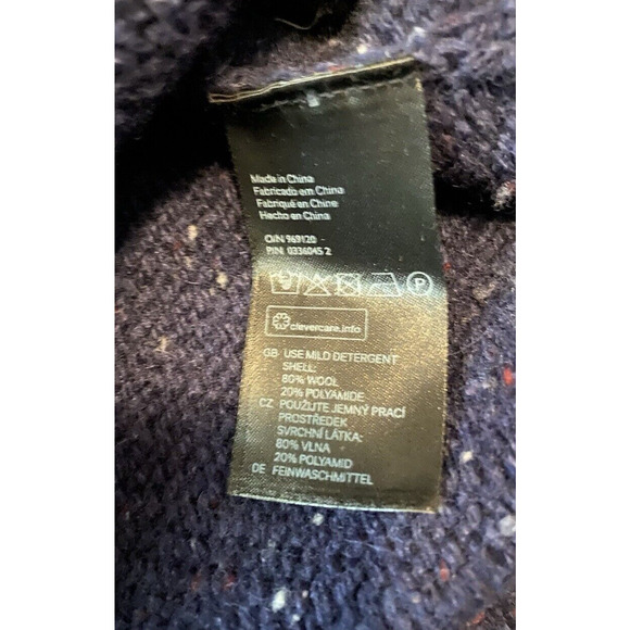 LOGG by H&M Sweater Mens Size Medium Navy V Neck Heavy Wool Pullover Sweater - Picture 8 of 14